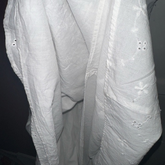 Ckh Clockhouse V-Neck Embroidered Backless Flutter Babydoll White Mini Dress - Picture 7 of 10